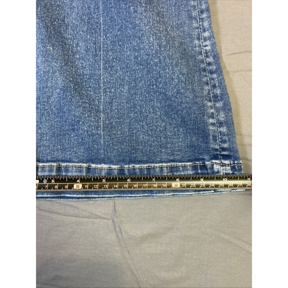 American Eagle Super Hi-Rise Flare Jeans Blue Stretch Denim Medium Wash Size 6 - Picture 14 of 14